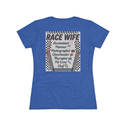 Race Wife Tee — Women’s Racing Supporter Shirt (Accountant • Planner • Photographer • Cheerleader)