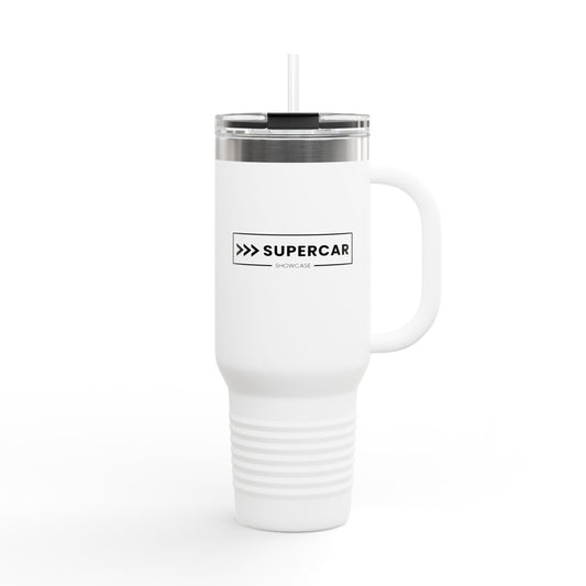 40oz Insulated Travel Mug — 'Supercar' Racing Logo Stainless Steel Tumbler